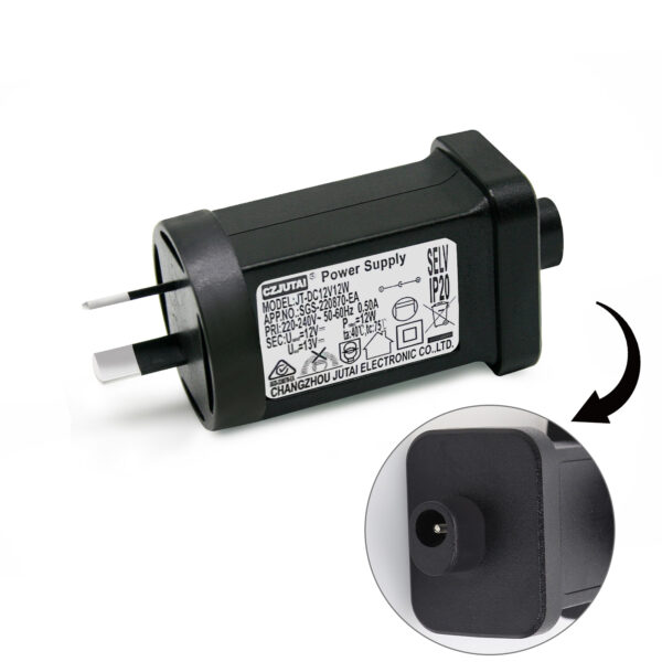 Power Supply Adapter for CZJUTAI JT-DC12V12W /9W /7.2W /6W /4.5W /3.6W, 12V 1A, 12W, AU 2PIN, Compatible with Low Voltage LED Devices