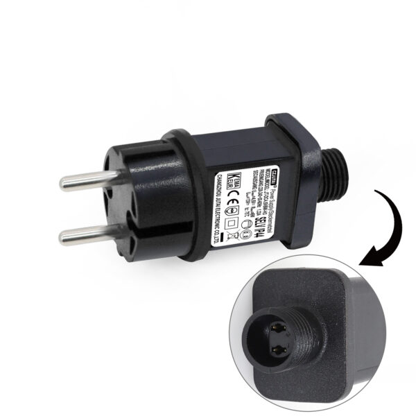 CZJUTAI IP44 LED Transformer Power Supply for Christmas Lighting with Plug - European Plug (Screw Base - Constant On - DC4.5V 6W) [E260]