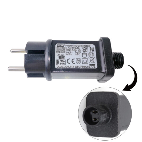 CZJUTAI IP44 Christmas Lighting Power Supply with Plug - European Plug (Screw Base - Constant On - DC12V12W) [E3T2]