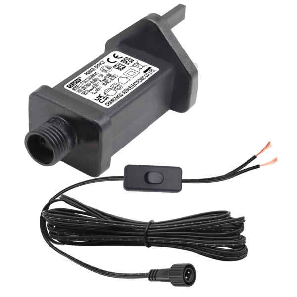 Power Adapter for CZJUTAI JT-DC3.5V 3.6W Christmas Lighting with a 3M Cable and 1-click button switch on power cord. [U13W]