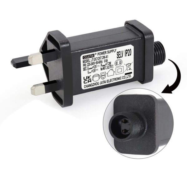Power Adapter for CZJUTAI JT-DC 12V7.2W /6W /4.5W /3.6W-IP20 Christmas Lighting, (ScrewSocket(Single-mode) [U372]