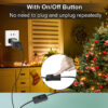 Power Adapter for CZJUTAI JT-DC12V 20W Christmas Lighting with a 3M Cable and 1-click button switch on power cord [U3TW] - Image 5