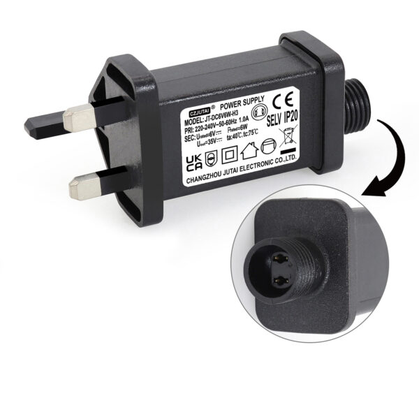 Power Adapter for CZJUTAI JT-DC 6V6W /4.5W /3.6W-IP20 Christmas Lighting (ScrewSocket(Single-mode) [UB60]