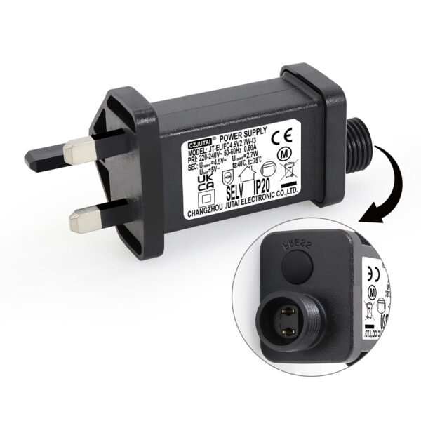 Power Adapter for CZJUTAI JT-EL/FC4.5V2.7W-IP20 Christmas Lighting, with Multifunction Control Button [W227]
