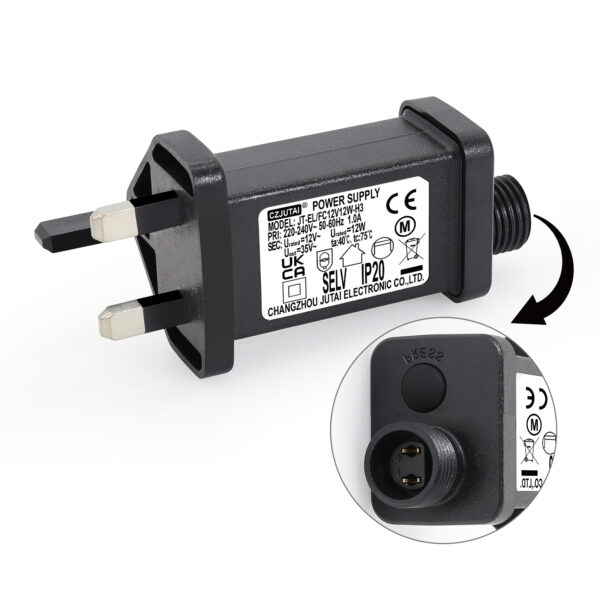 Power Adapter for CZJUTAI JT-EL/FC12V12W /9W /7.2W /6W /4.5W /3.6W-IP20 Christmas Lighting, with Multifunction Control Button (ScrewSocket(Switched-mode) [W3T2]
