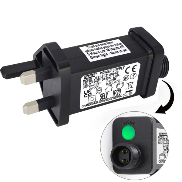 CZJUTAI JT-EL/FC31V 9W /6W /4.5W /3.6W with 8 Modes, Memory & 6 Hour Timer, IP20 for Christmas Tree Lights [W59T]
