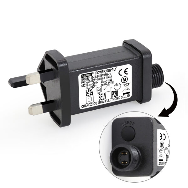 Power Adapter for CZJUTAI JT-EL/FC-36V15W /12W /9W /7.2W /6W /4.5W /3.6W-IP20 Christmas Lighting, with Multifunction Control Button 36V15W [W7T5]