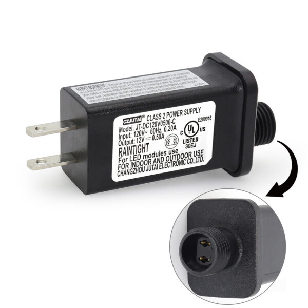CZJUTAI JT-DC120V0500 - 12V0.5A Power Supply US Plug Adapter - Low Voltage LED Driver Replacement Part [X360]