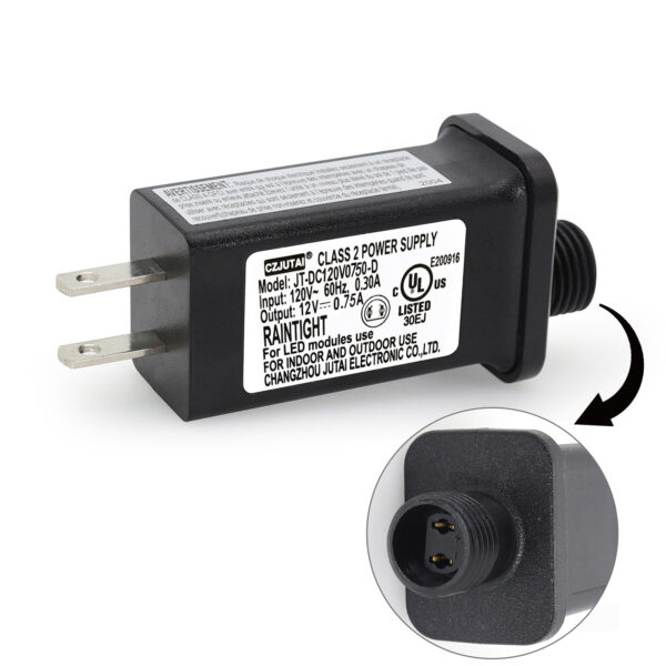 12V0.75A Power Supply - Class 2 US Plug Adapter for LED Light, Low Voltage Driver Transformer Replacement Part [X390]