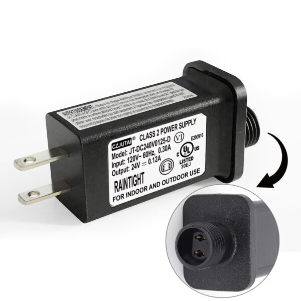 Power Supply, Transformer for CZJUTAI JT-DC240V0125-C RKPO-UL2400125IP44-1for Christmas Lighting, String Light, Projector Light, Lawn Lamp, Inflatable Device [X430]