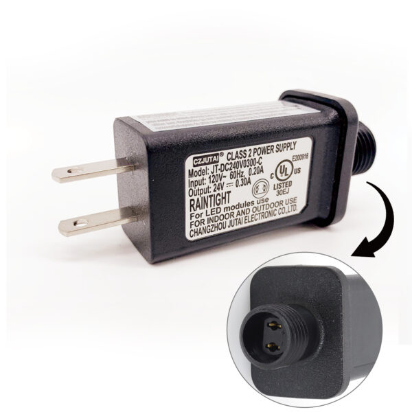 Power Supply ZH-K009C-02400300-S-01W,CZJUTAI JT-DC240V0300-C 24V7.2W /6W /4.5W /3.6W for Christmas Lighting,String Light, Projector Light,Lawn Lamp [X472]