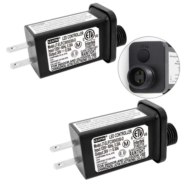 30V LED Controller Class 2 Power Supply, Low Voltage Transformer US Plug, Replacement for CZJUTAI JT-EL/FC300V0300-C 30V9W Christmas Lighting,String Light [Z89D]