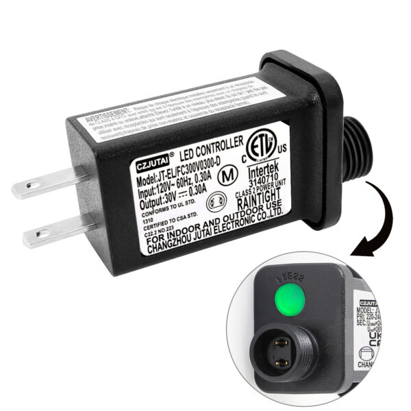 8 Mode Light CZJUTAI JT-EL/FC300V0300-C 30V9W LED Transformer Class 2 Power Supply with 8 Modes, Memory & 6 Hour Timer - Christmas Lights, Net Lights, Icicle Lights [Z89T]