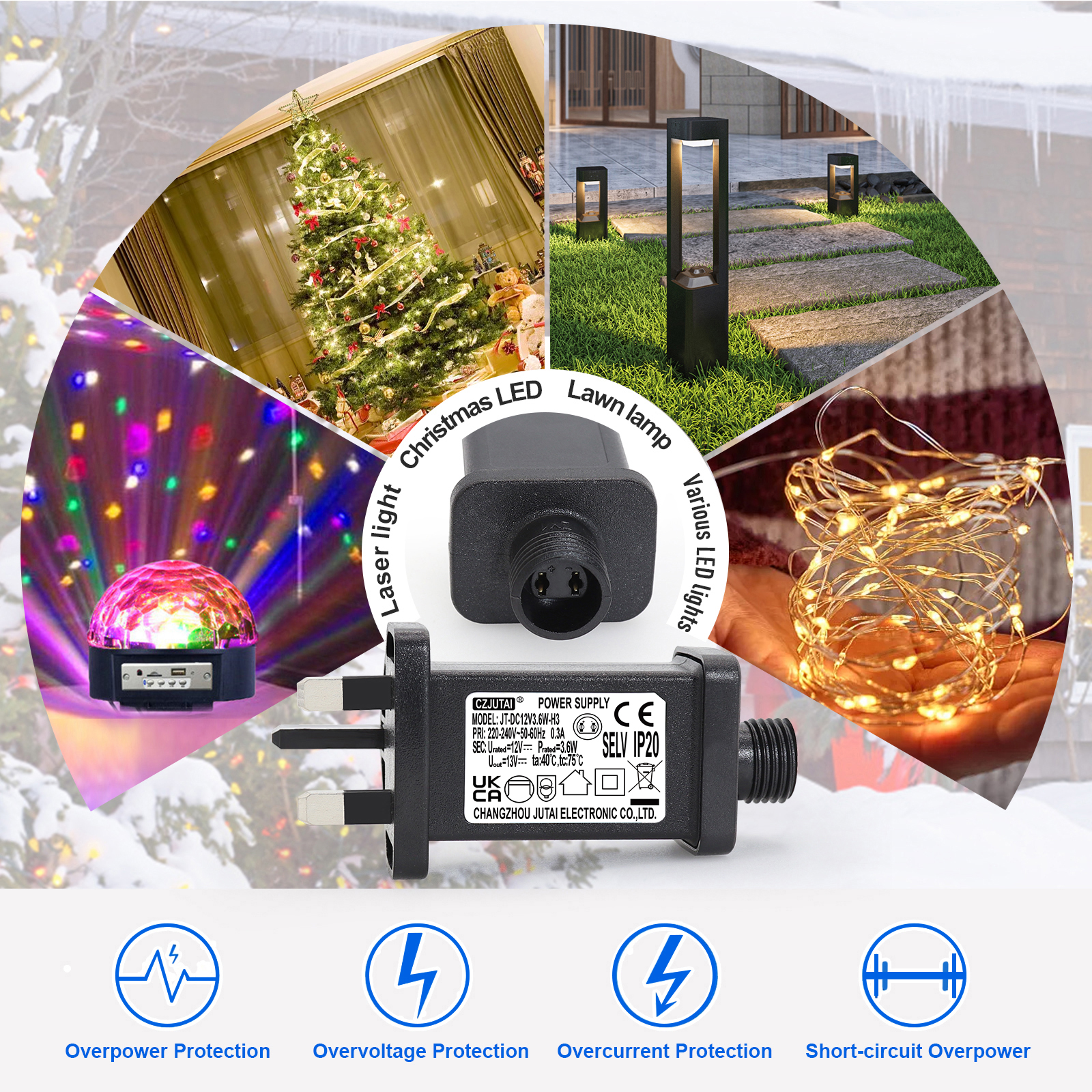 12V 12W LED-Transformator Von CZJUTAI – Sicher & Spritzwassergeschützt (IP44) Für Deine Weihnachtsbeleuchtung Mit EU-Stecker
